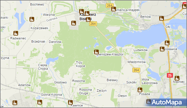 mapa Bieniszew, Bieniszew na mapie Targeo