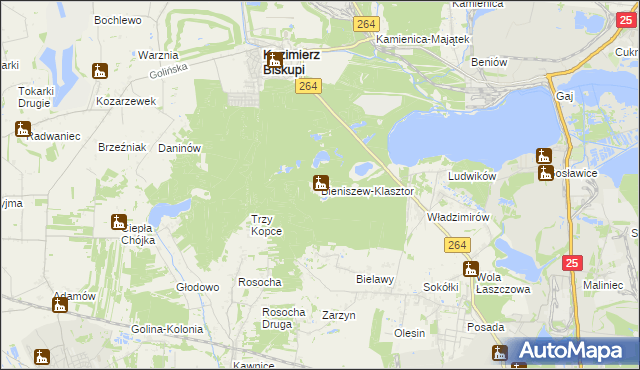 mapa Bieniszew-Klasztor, Bieniszew-Klasztor na mapie Targeo