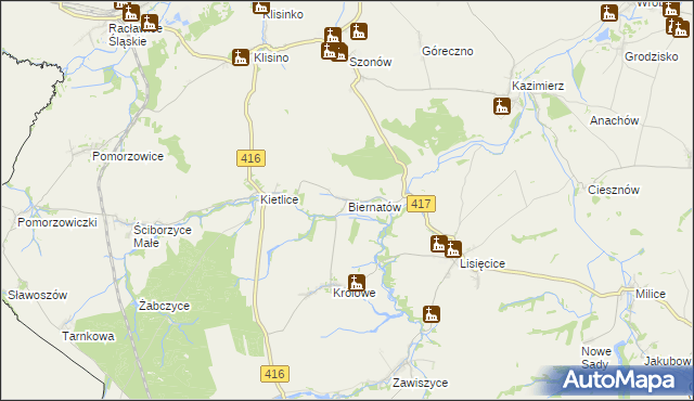 mapa Biernatów gmina Głubczyce, Biernatów gmina Głubczyce na mapie Targeo
