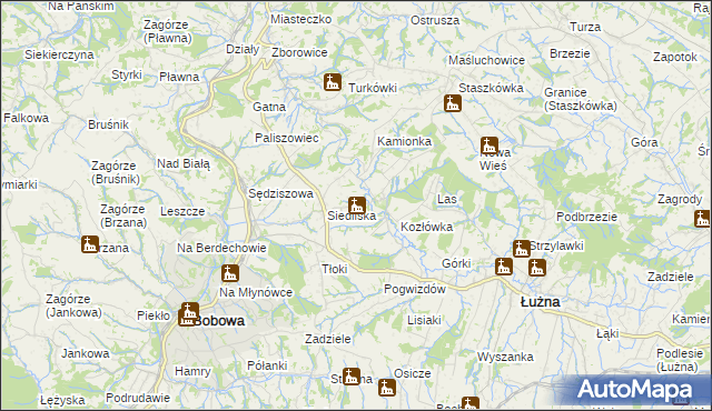 mapa Biesna, Biesna na mapie Targeo