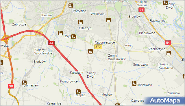 mapa Biestrzyków, Biestrzyków na mapie Targeo