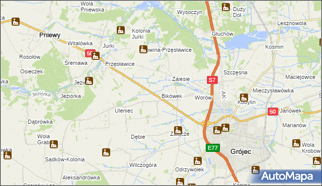 mapa Bikówek, Bikówek na mapie Targeo