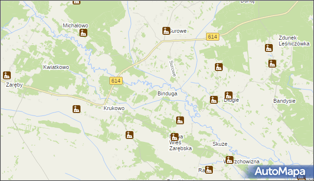 mapa Binduga gmina Chorzele, Binduga gmina Chorzele na mapie Targeo