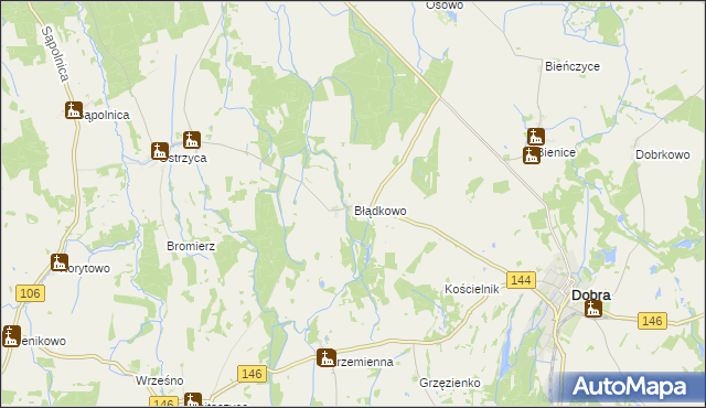 mapa Błądkowo, Błądkowo na mapie Targeo