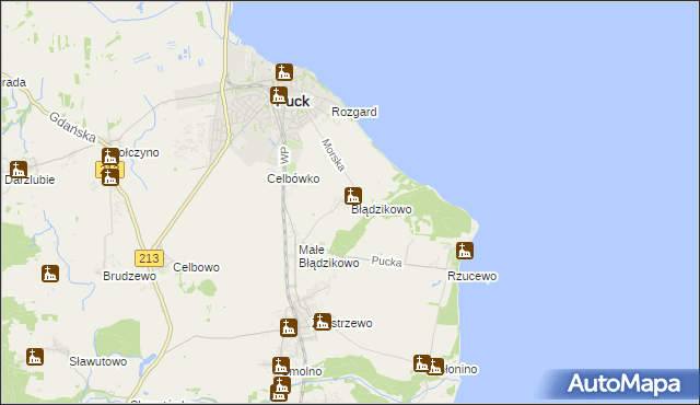 mapa Błądzikowo, Błądzikowo na mapie Targeo