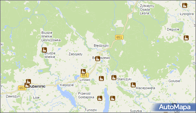 mapa Błąkały, Błąkały na mapie Targeo