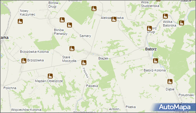 mapa Błażek, Błażek na mapie Targeo