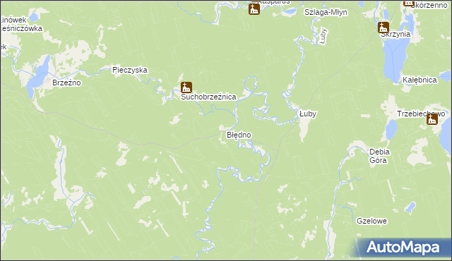 mapa Błędno gmina Osiek, Błędno gmina Osiek na mapie Targeo