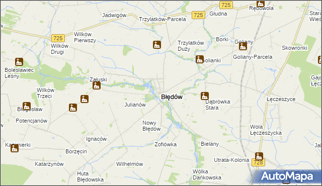 mapa Błędów powiat grójecki, Błędów powiat grójecki na mapie Targeo