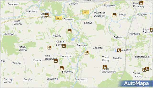 mapa Błędowo gmina Pomiechówek, Błędowo gmina Pomiechówek na mapie Targeo