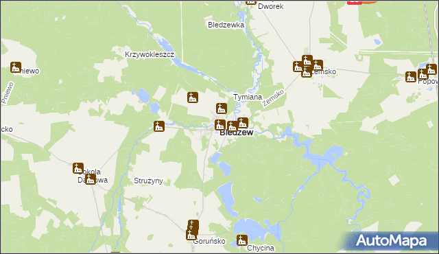 mapa Bledzew, Bledzew na mapie Targeo