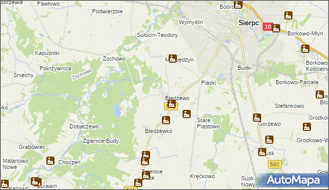 mapa Bledzewo, Bledzewo na mapie Targeo