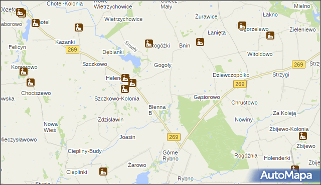 mapa Błenna A, Błenna A na mapie Targeo