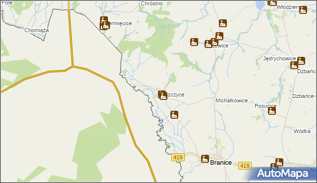 mapa Bliszczyce, Bliszczyce na mapie Targeo