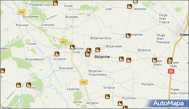 mapa Blizanów, Blizanów na mapie Targeo