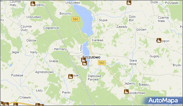 mapa Blizno gmina Szczutowo, Blizno gmina Szczutowo na mapie Targeo