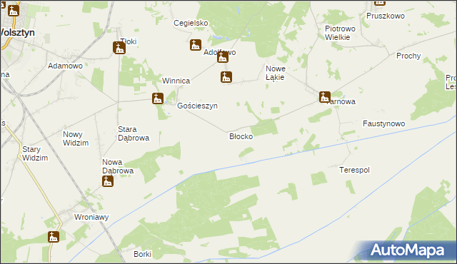 mapa Błocko, Błocko na mapie Targeo