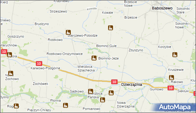 mapa Błomino-Jeże, Błomino-Jeże na mapie Targeo