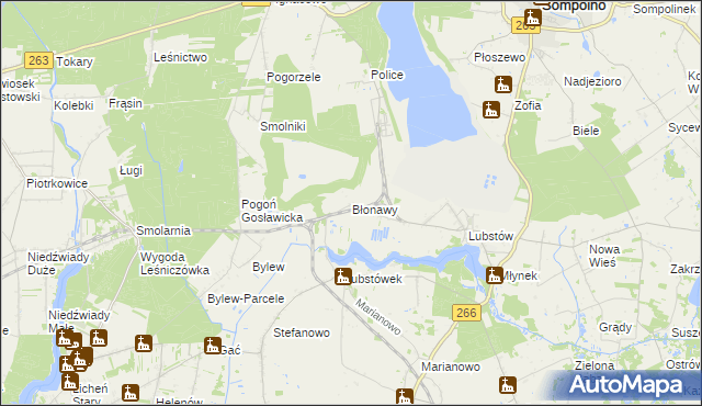 mapa Błonawy, Błonawy na mapie Targeo