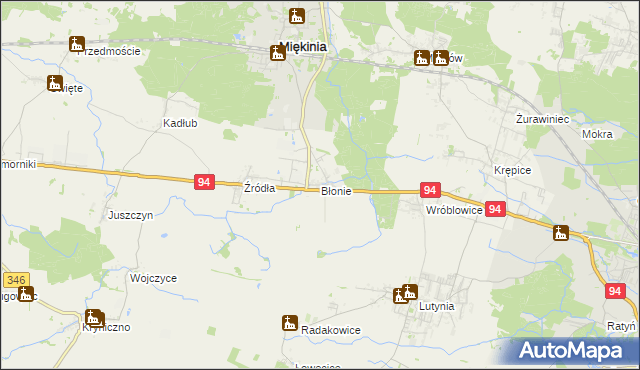 mapa Błonie gmina Miękinia, Błonie gmina Miękinia na mapie Targeo