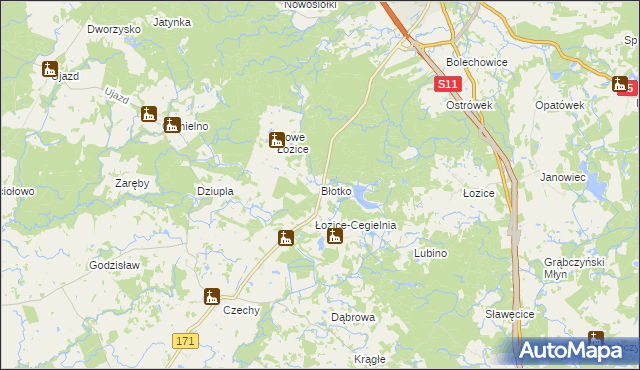 mapa Błotko, Błotko na mapie Targeo