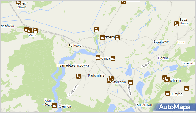 mapa Błotnica gmina Przemęt, Błotnica gmina Przemęt na mapie Targeo