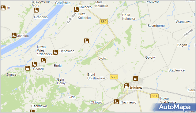 mapa Błoto gmina Unisław, Błoto gmina Unisław na mapie Targeo