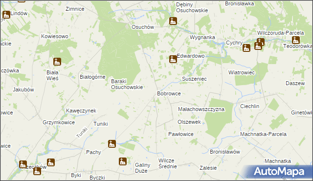 mapa Bobrowce, Bobrowce na mapie Targeo