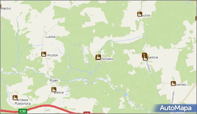 mapa Bobrówko gmina Torzym, Bobrówko gmina Torzym na mapie Targeo
