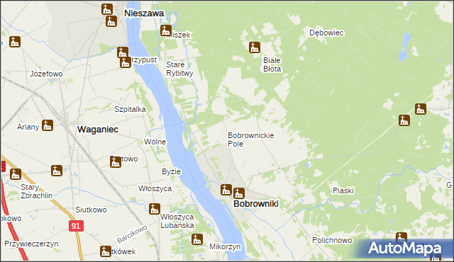 mapa Bobrownickie Pole, Bobrownickie Pole na mapie Targeo