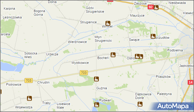 mapa Bocheń, Bocheń na mapie Targeo
