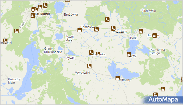 mapa Boćwinka gmina Kruklanki, Boćwinka gmina Kruklanki na mapie Targeo