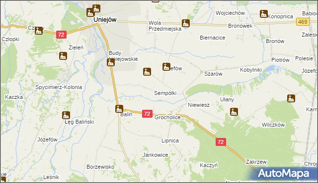 mapa Boczki gmina Poddębice, Boczki gmina Poddębice na mapie Targeo