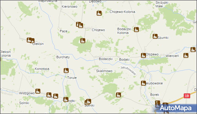 mapa Bodaczki, Bodaczki na mapie Targeo