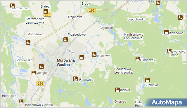 mapa Boduszewo, Boduszewo na mapie Targeo