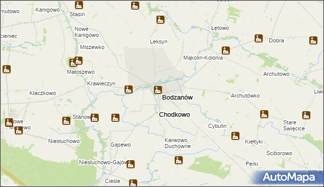 mapa Bodzanów powiat płocki, Bodzanów powiat płocki na mapie Targeo