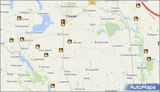 mapa Bodzanówek gmina Choceń, Bodzanówek gmina Choceń na mapie Targeo