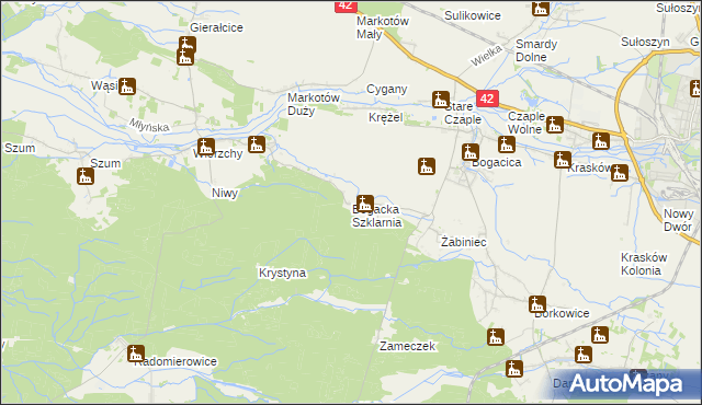 mapa Bogacka Szklarnia, Bogacka Szklarnia na mapie Targeo