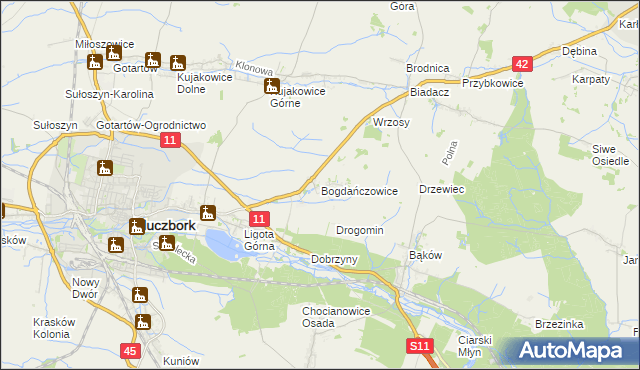 mapa Bogdańczowice, Bogdańczowice na mapie Targeo