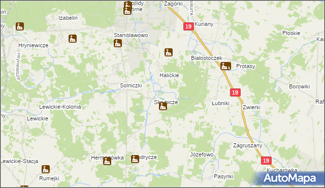 mapa Bogdaniec gmina Zabłudów, Bogdaniec gmina Zabłudów na mapie Targeo