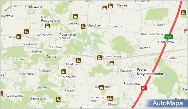 mapa Bogdanów-Kolonia, Bogdanów-Kolonia na mapie Targeo