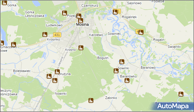 mapa Bogulin, Bogulin na mapie Targeo