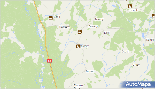 mapa Bogumiły gmina Pisz, Bogumiły gmina Pisz na mapie Targeo