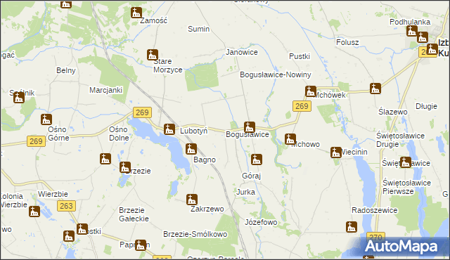 mapa Bogusławice gmina Babiak, Bogusławice gmina Babiak na mapie Targeo