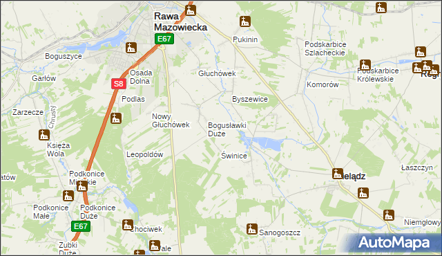 mapa Bogusławki Małe, Bogusławki Małe na mapie Targeo