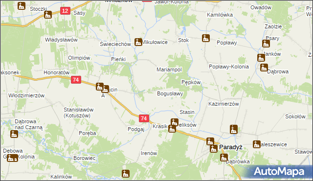 mapa Bogusławy, Bogusławy na mapie Targeo