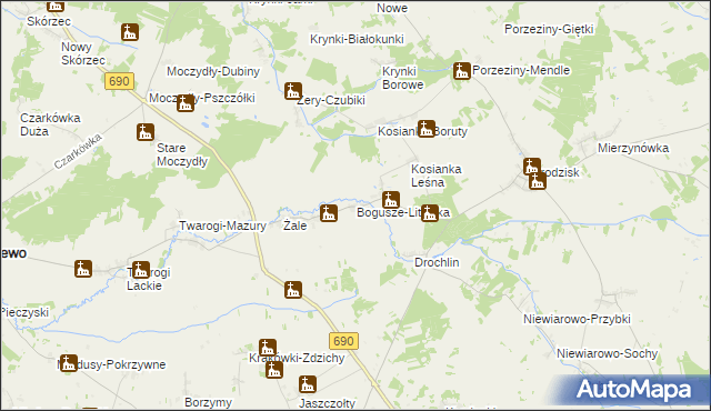 mapa Bogusze-Litewka, Bogusze-Litewka na mapie Targeo