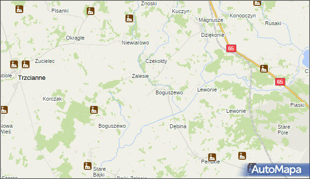 mapa Boguszewo gmina Mońki, Boguszewo gmina Mońki na mapie Targeo