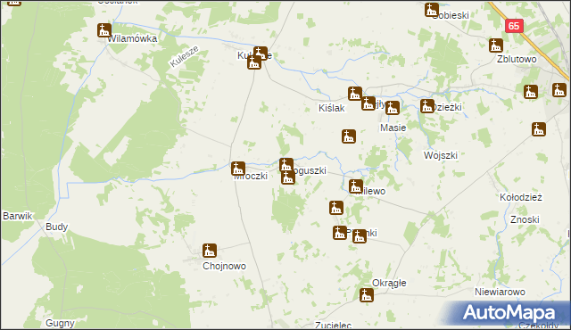 mapa Boguszki gmina Trzcianne, Boguszki gmina Trzcianne na mapie Targeo