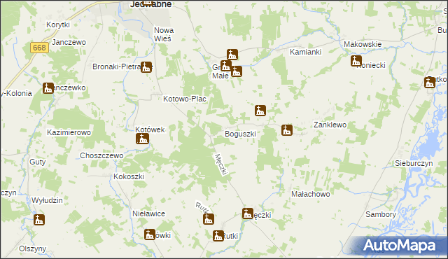 mapa Boguszki gmina Wizna, Boguszki gmina Wizna na mapie Targeo